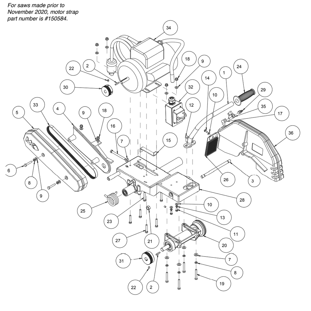 Section 03 Diagram and Parts List for MK-2003E 158751 MK Diamond Concrete Saw